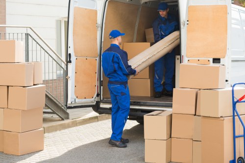 Man And Van Vauxhall team preparing a safe move with protective equipment