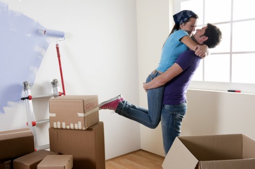 Professional house removalists loading boxes in Vauxhall