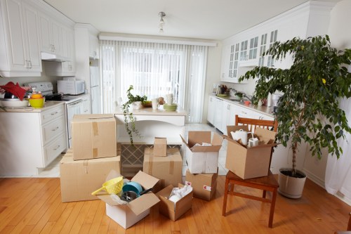 Unpacking and arranging belongings in a Vauxhall property