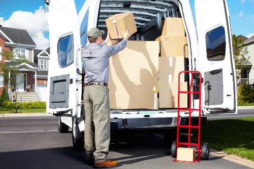 Furniture being prepared for transport during a Vauxhall home move
