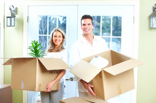 Packing and moving office furniture for a local business